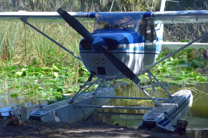 Sea plane parking in pond