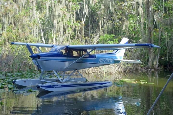 Sea plane parking in pond
