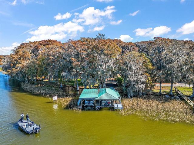 Ariel view of double boat house