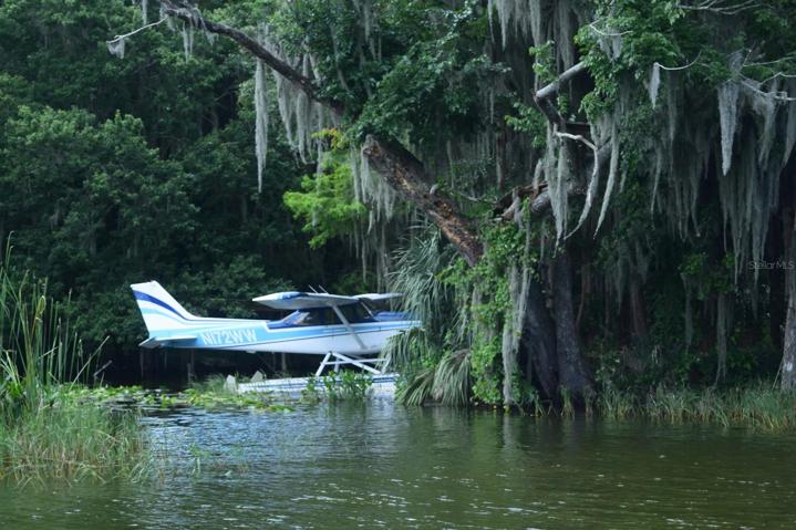 Sea plane parking in pond