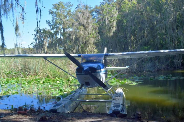 Sea plane parking in pond