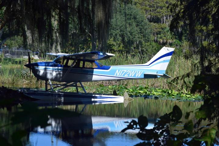 Sea plane parking in pond