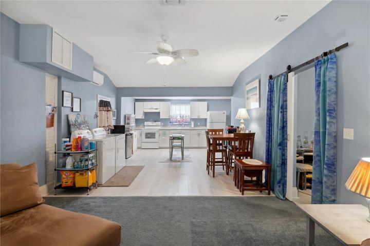 Open living space with high ceilings