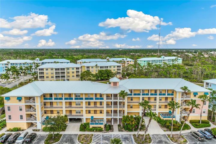 Arial view of front of building. Unit is in middle on right side