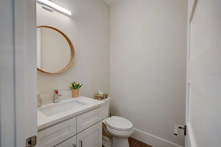 1/2 bath powder room off kitchen area