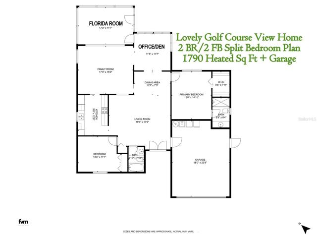 Great split bedroom plan with additional room for home office or studio ~