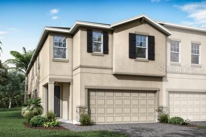 French Country End Unit Exterior Rendering