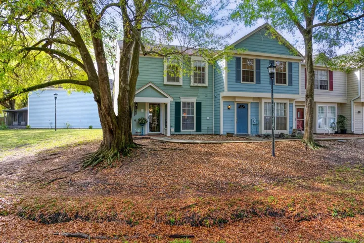 Front exterior view from the pond