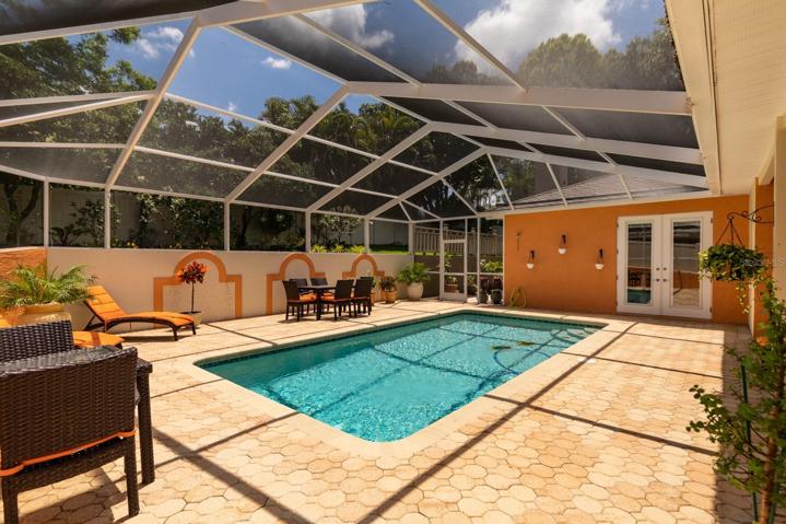Pool with view to back yard