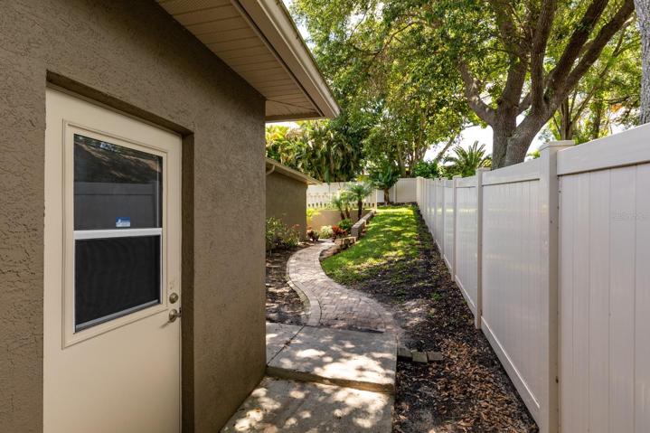 Side yard leading to back yard.