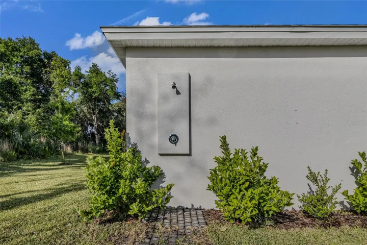 outdoor shower left of home