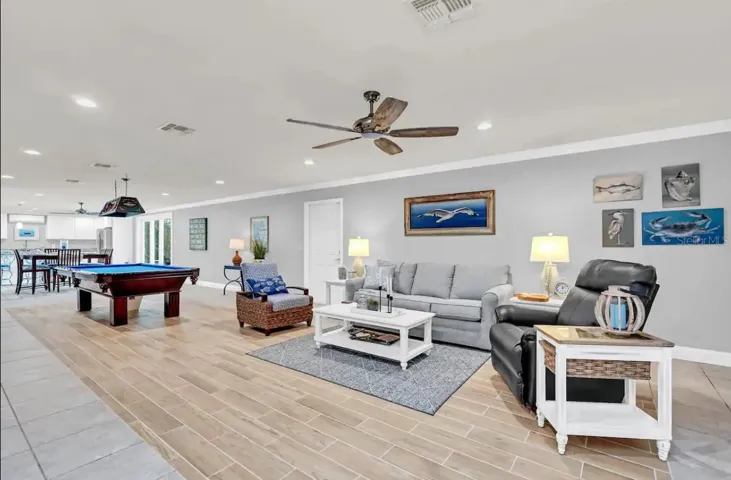 pool table downstairs