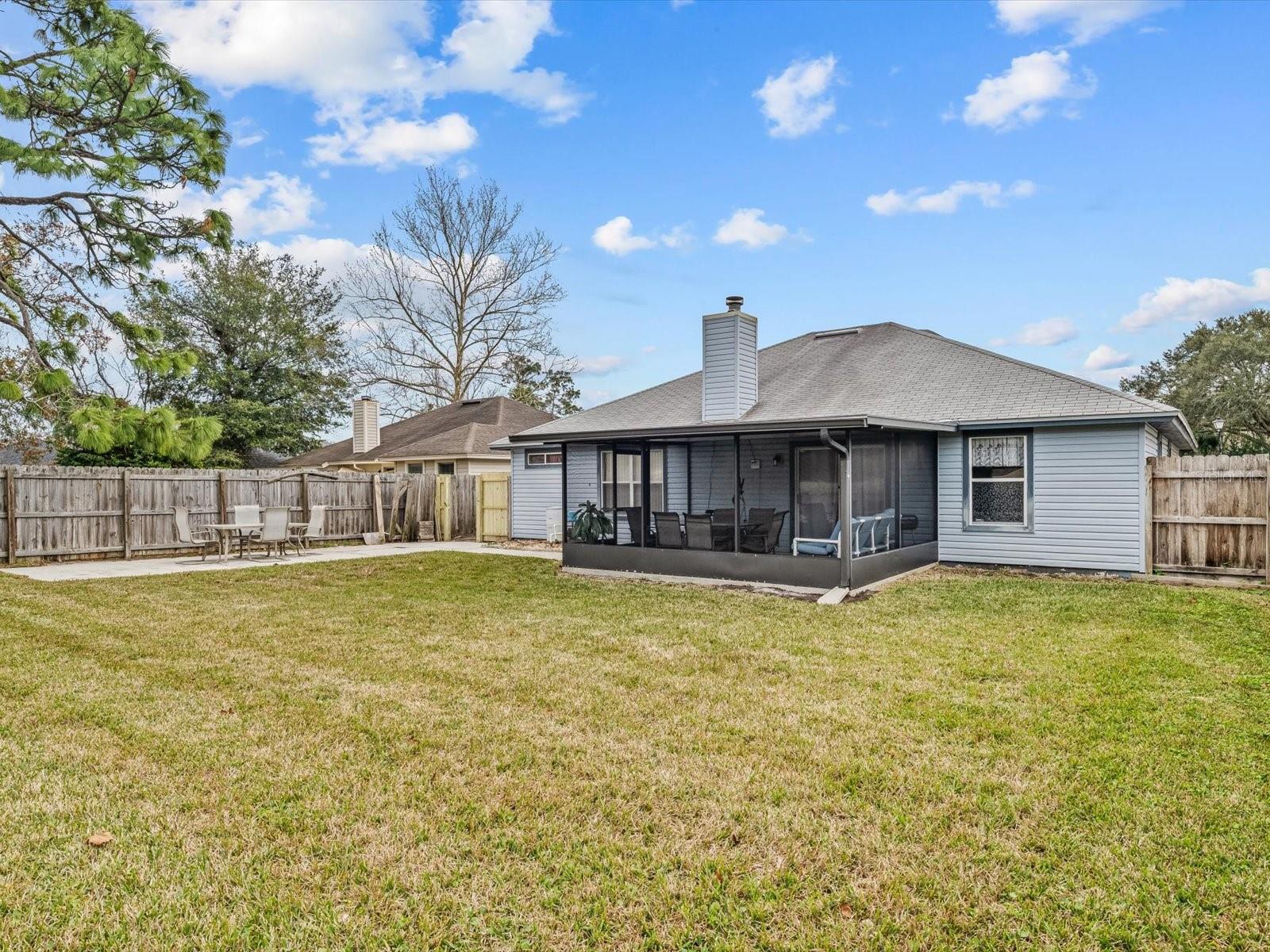 Fully fenced yard