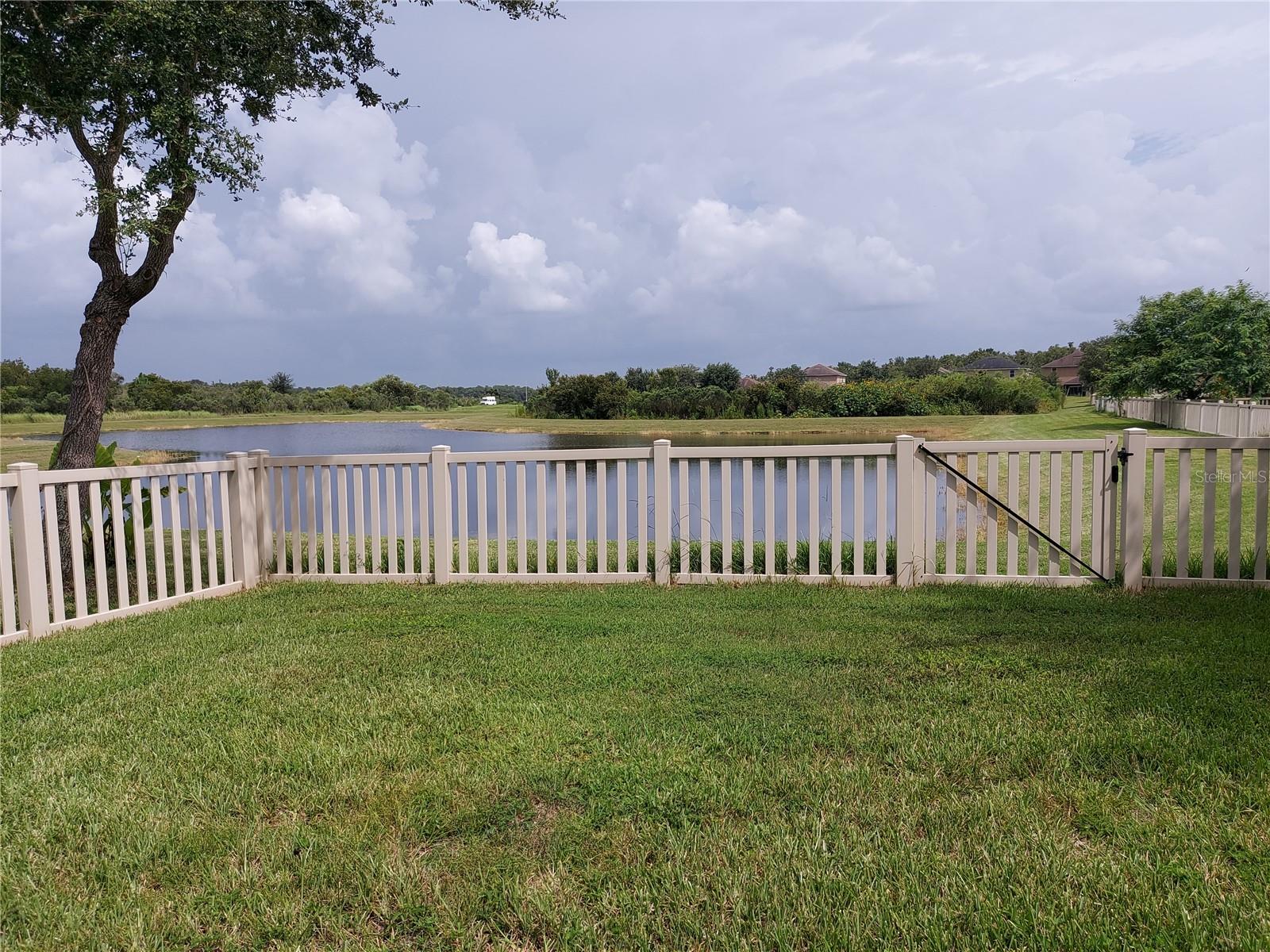 fenced backyard