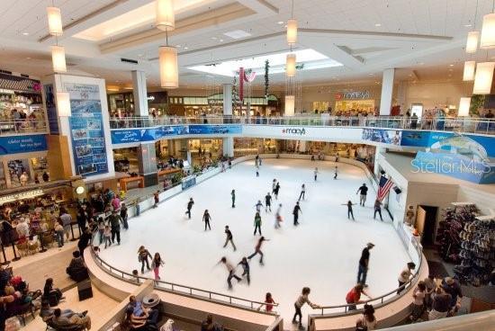 Near ice skating in mall