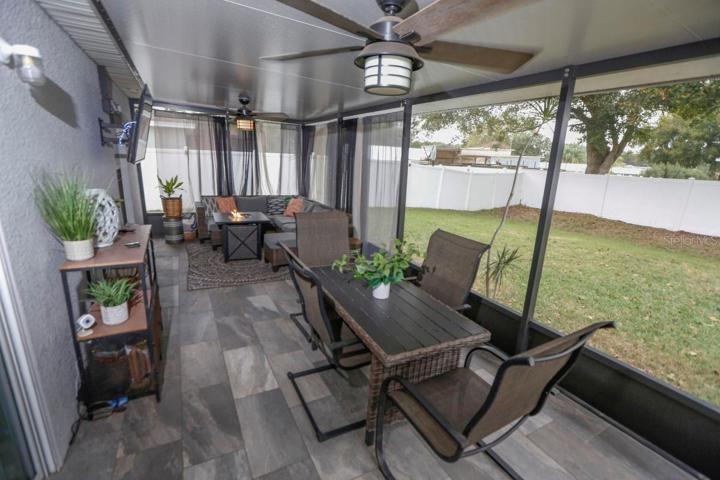 large covered & screened patio
