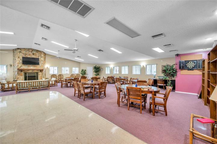 Clubhouse has TV & Fireplace