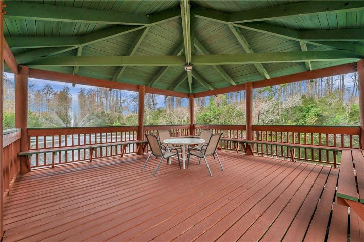 Gazebo overlooks the lake
