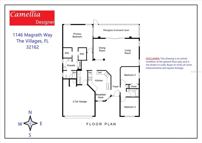 CAMELLIA Floor Plan - 1146 Magrath Way, The Villages, FL 32162