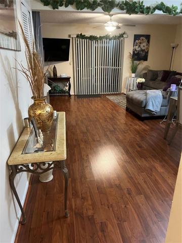 view from dining room to living room