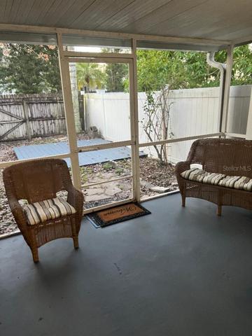 porch with backyard view