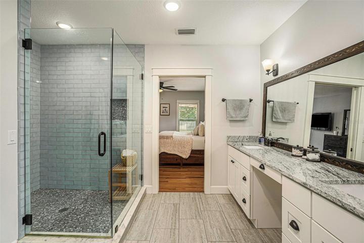 Primary Bathroom Frameless walk-in shower