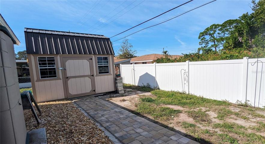 Paver walkway to shed