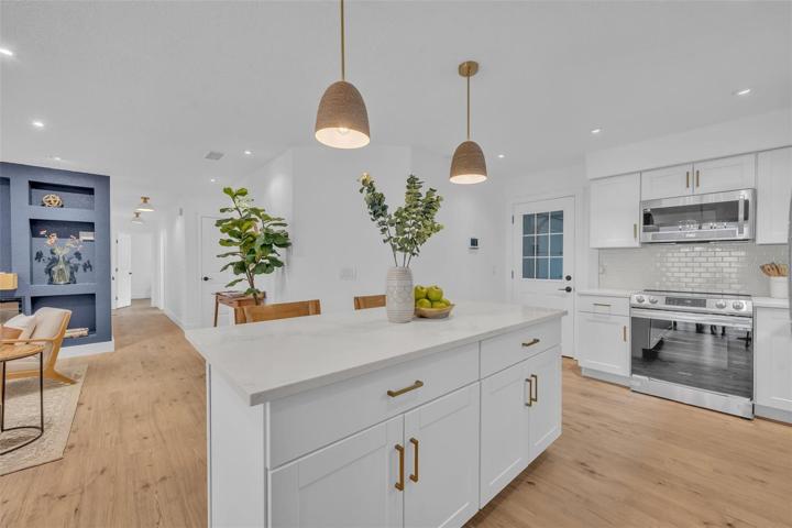 The pendant lights match so perfectly with all the other lighting choices throughout the home.
