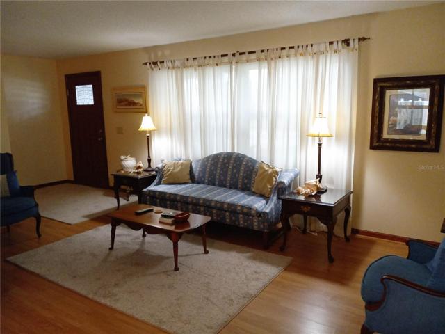Living room with large front window