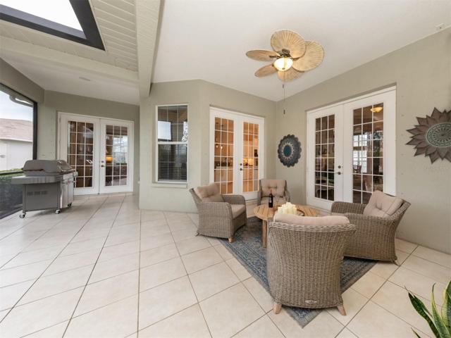 Lanai with French doors to Great Room, Living Room and Primary Bedroom