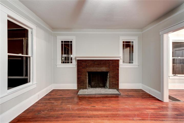 Living Room with Decorative Fireplace