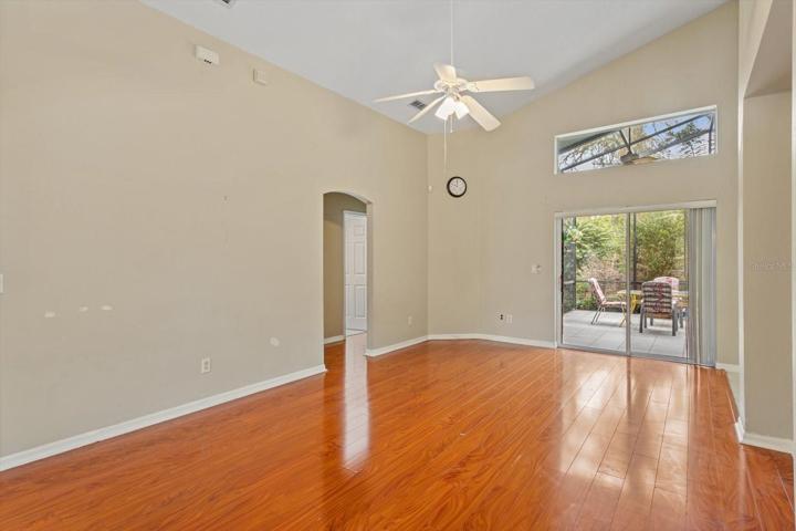 Family Room with doorway to secondary bedrooms