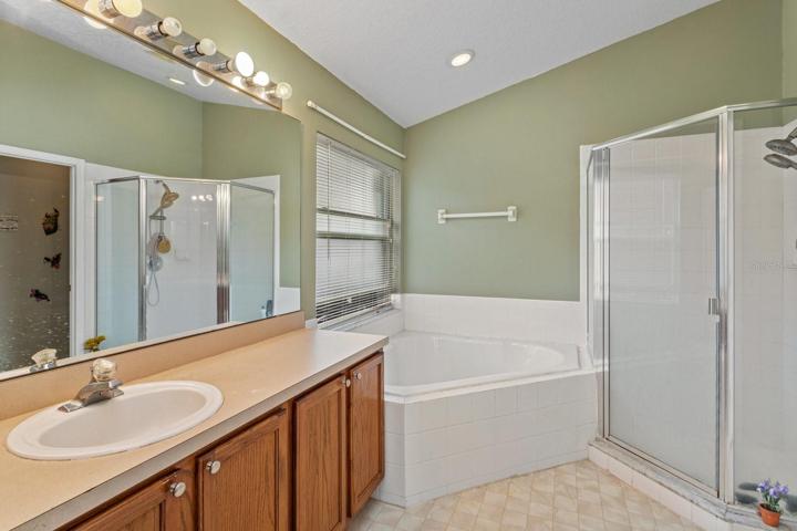 Master Bathroom with soaking tub and shower