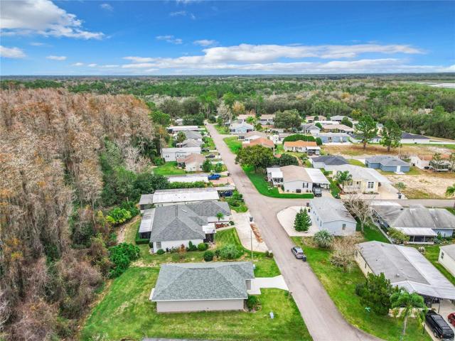 Aerial view of the street