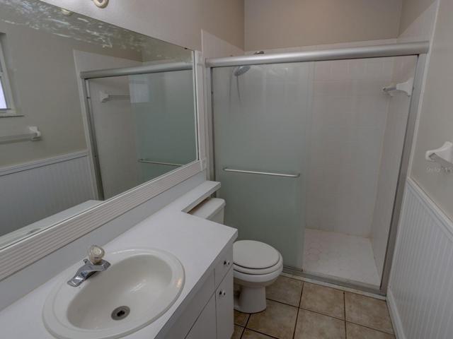 Master bathroom with shower.