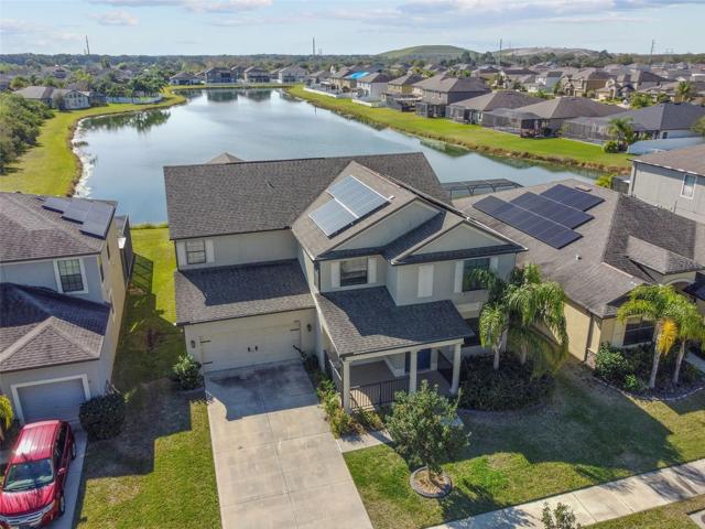 Aerial front view of the home.
