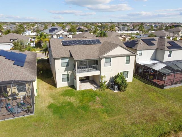 Aerial view from the Southwest side of the home.