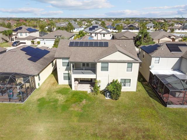 Aerial view from the rear of the home.