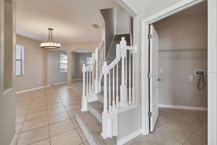 View towards the Dining room.  Room to the right is the laundry with access out to the garage.