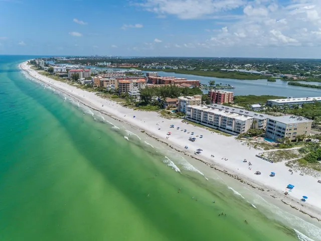 ... Photo Looking North.. Indian Shores aka ' The Narrows ' Sits about Midway Between N Clearwater Beach and St Pete Beach. It is also 22 Miles Due West of Tampa Airport..