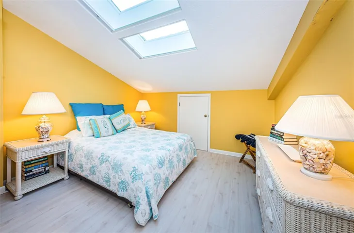 ... 2nd Level - Private 12 x 12 Bedroom on West Side of 2nd Level. NOTE Skylight for natural Light. This gives the 2nd Level 2 Bedrooms with about 880 SQ Feet  Upstairs..