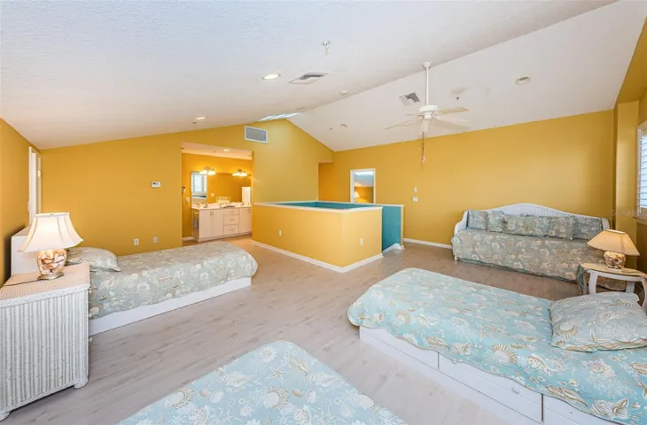.. 2nd Level:  2 Bedroom - 1 Bath with 880 SQ Ft.. Behind the Stairs is the Private Bedroom thru Open Door ... Bathroom is behind the Stairs.. 2nd Level Would Make a Fantastic Home Office For those Needing Ample Home Work Space.