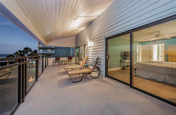 .. Both Master Bedroom Suite and the Main Living Areas are Fronted By a 27' x 10' Gulf Front Balcony. Complex Reno included installations of New Balustrade Glass Railings on all Balconies..