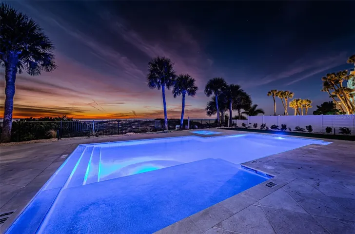 ... Pool Shot Looking West - Night Shot..