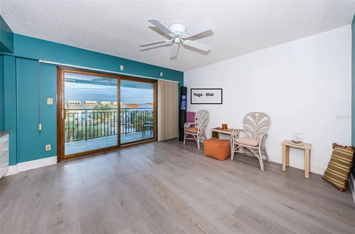 .. Main Floor -  South East Corner - Guest Bedroom  / Office / Yoga Room. Owners Currently Use as an Office / Yoga Room. 27 x 5.5 Balcony Off Yoga Room has Intracoastal Water views and Beautiful Morning Sun..