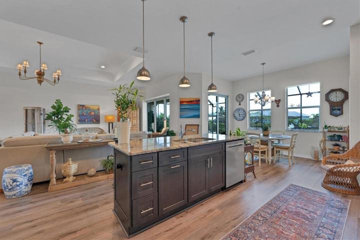 View of L/R & Breakfast Area from Kitchen.