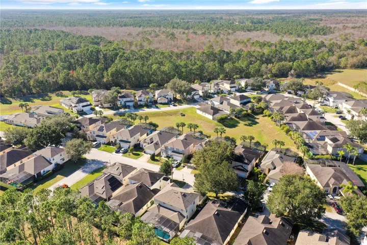 Aerial view of neighborhood