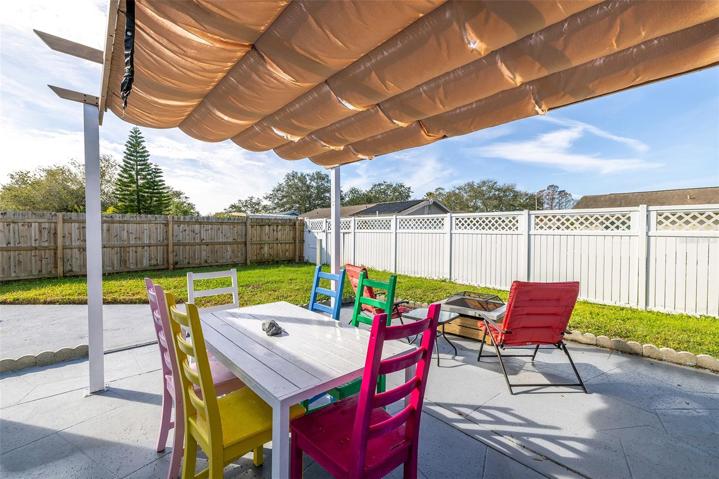 Fenced in backyard