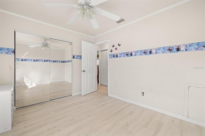 Vinyl flooring in second and third bedroom
