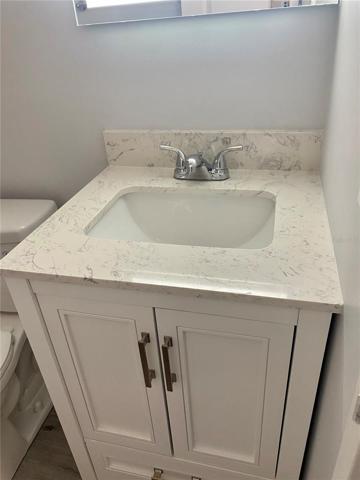 Vanity in bathroom